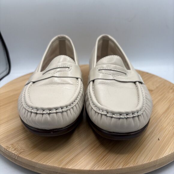 SAS TriPad Comfort Leather Penny Loafers Ivory Bone Slip On Shoes Women’s 9M - Picture 2 of 11